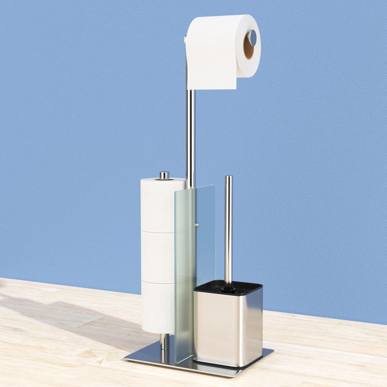 Ebern Designs Mahmooda FreeStanding Toilet Roll & Brush Holder